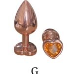 PLUG ANAL ROSÉ EM AÇO COM FORMATO DE CORAÇÃO - TAMANHO G