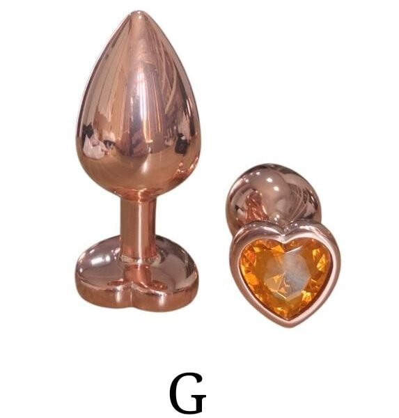 PLUG ANAL ROSÉ EM AÇO COM FORMATO DE CORAÇÃO - TAMANHO G