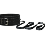 Coleira em Verniz com Guia Preta