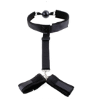 Kit Sado Mordaça De Bola Com Algemas Regulável