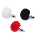 Plug Anal Em Aço Com Pompom Colors
