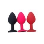 Plug Anal De Silicone Médio com Pedra  8 X 3,5 Cm